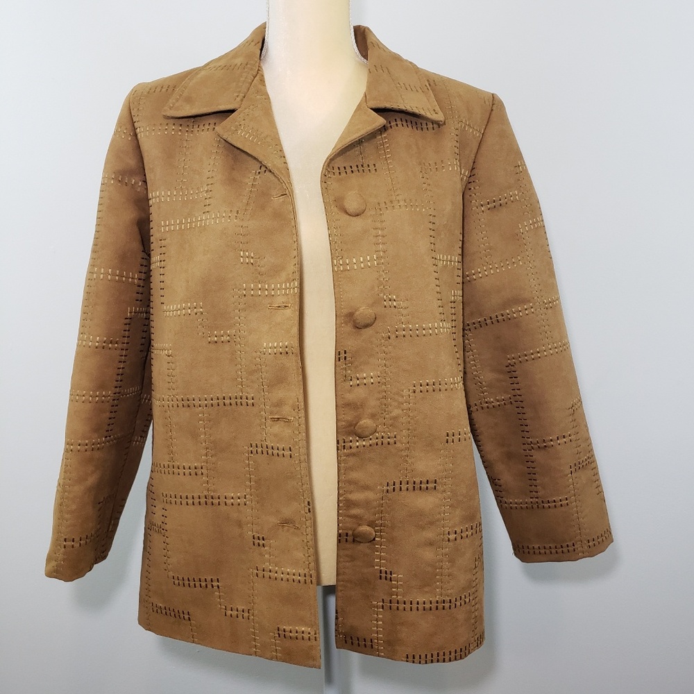 Lori Zoni Jacket | 100% Silk Boho Camel Patchwork